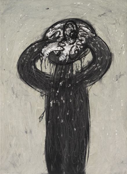 Black Tears, 2004, Acrylic Ink on paper, 100x71cm